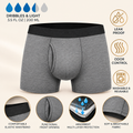 Graue Herren-Boxershorts mit schwarzem Bund, Lieferantengrafik