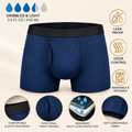 Marineblaue Herren-Boxershorts mit schwarzem Bund, Lieferantengrafik